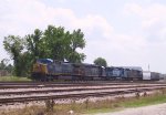 CSX 26 leads a train out of the yard